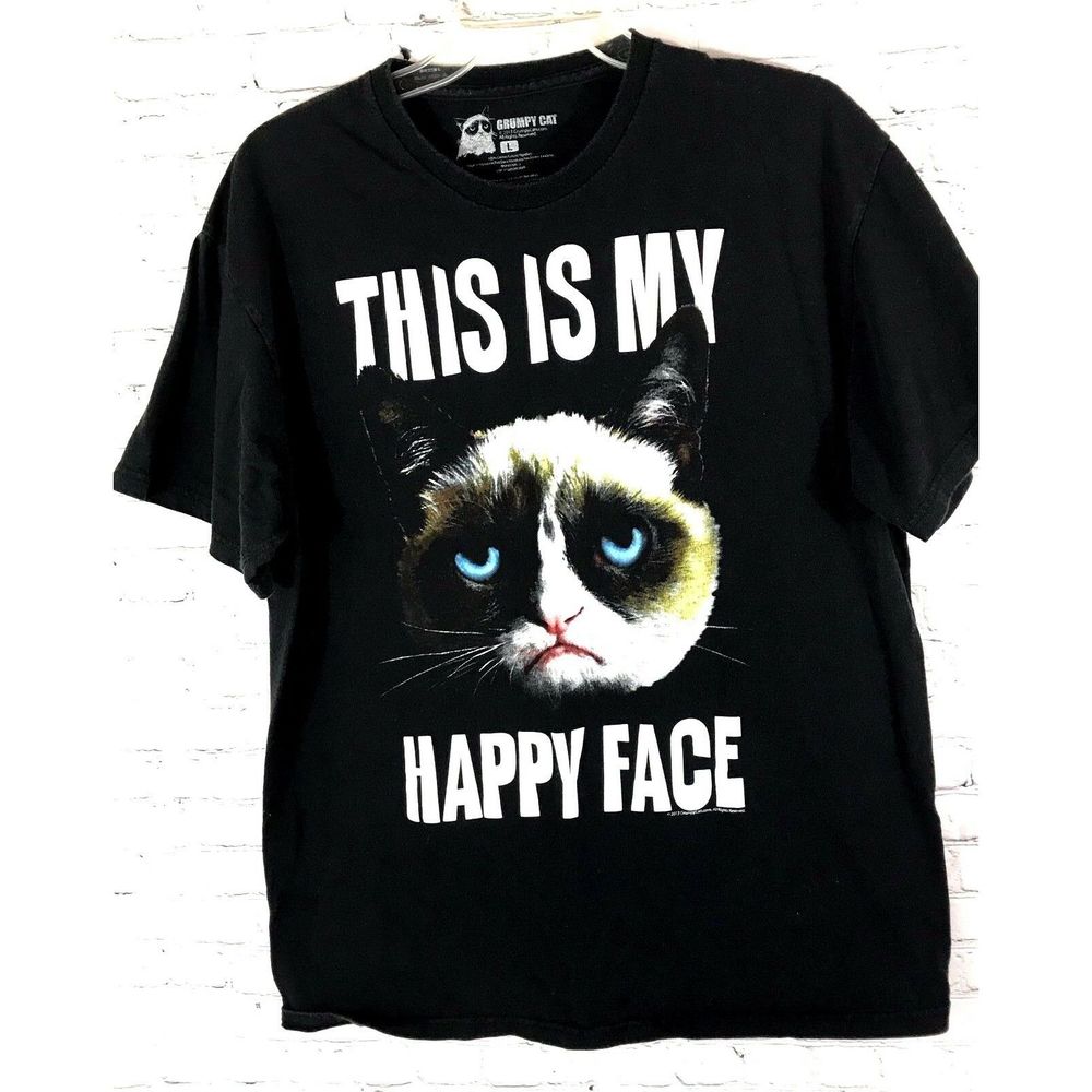 Grumpy Cat T-shirt 2013 Black Size Large